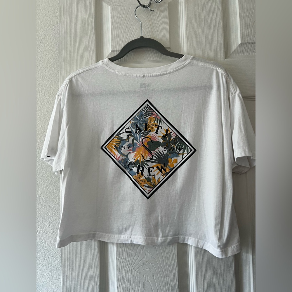 Salty Crew Crop Classic White Tee